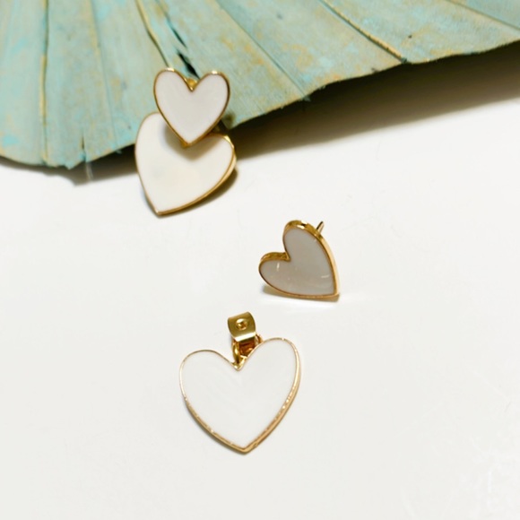 Double heart earrings - Picture 5 of 8